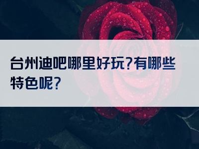 台州迪吧哪里好玩？有哪些特色呢？