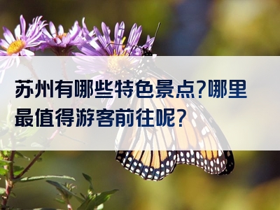 苏州有哪些特色景点？哪里最值得游客前往呢？