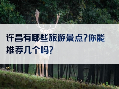 许昌有哪些旅游景点？你能推荐几个吗？
