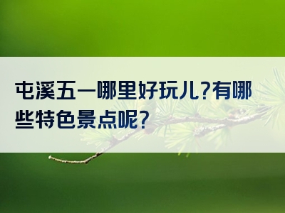 屯溪五一哪里好玩儿？有哪些特色景点呢？