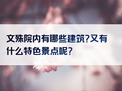 文殊院内有哪些建筑？又有什么特色景点呢？