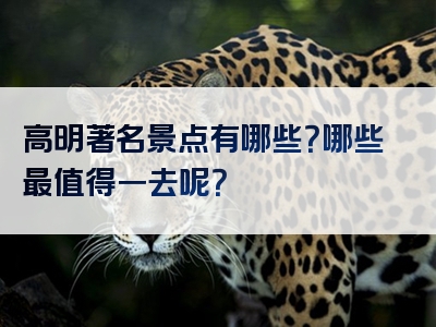 高明著名景点有哪些？哪些最值得一去呢？