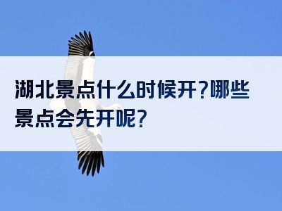 湖北景点什么时候开？哪些景点会先开呢？