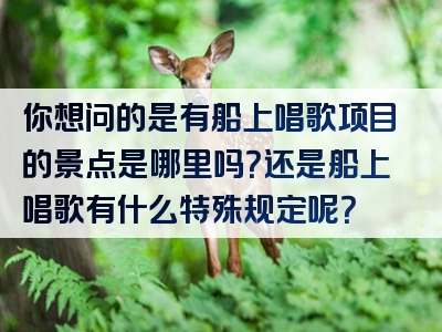 你想问的是有船上唱歌项目的景点是哪里吗？还是船上唱歌有什么特殊规定呢？
