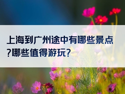上海到广州途中有哪些景点？哪些值得游玩？