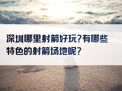 深圳哪里射箭好玩？有哪些特色的射箭场地呢？