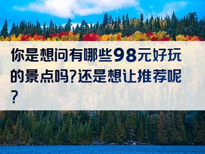 你是想问有哪些98元好玩的景点吗？还是想让推荐呢？