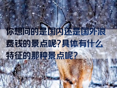 你想问的是国内还是国外浪费钱的景点呢？具体有什么特征的那种景点呢？