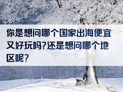 你是想问哪个国家出海便宜又好玩吗？还是想问哪个地区呢？