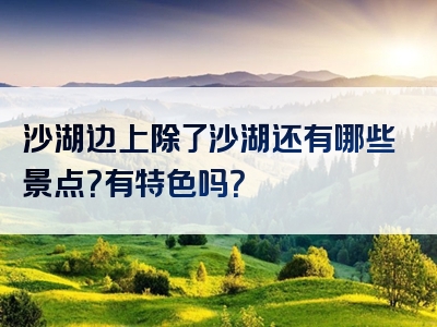 沙湖边上除了沙湖还有哪些景点？有特色吗？