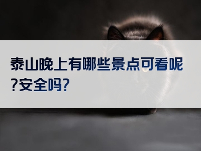 泰山晚上有哪些景点可看呢？安全吗？