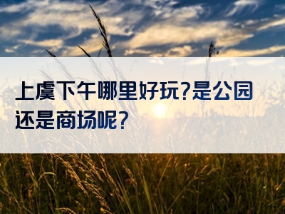 上虞下午哪里好玩？是公园还是商场呢？