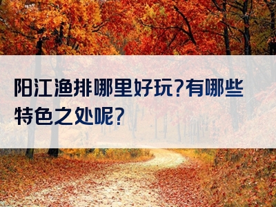 阳江渔排哪里好玩？有哪些特色之处呢？