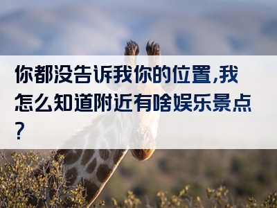 你都没告诉我你的位置，我怎么知道附近有啥娱乐景点？