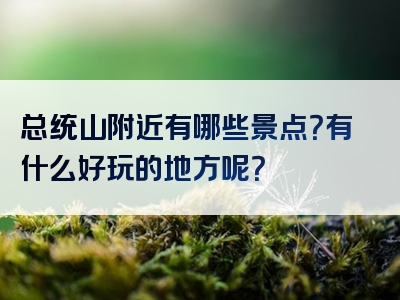 总统山附近有哪些景点？有什么好玩的地方呢？