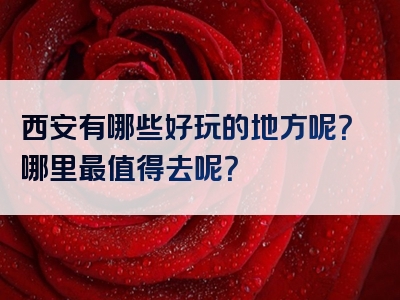 西安有哪些好玩的地方呢？哪里最值得去呢？