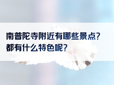 南普陀寺附近有哪些景点？都有什么特色呢？