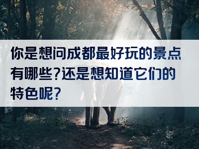 你是想问成都最好玩的景点有哪些？还是想知道它们的特色呢？
