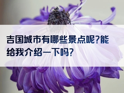吉国城市有哪些景点呢？能给我介绍一下吗？