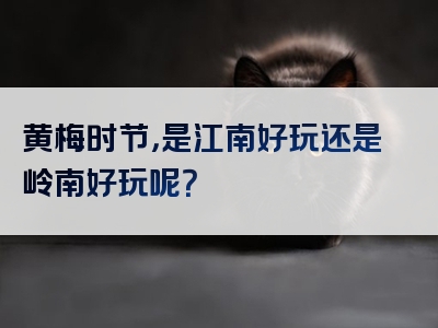 黄梅时节，是江南好玩还是岭南好玩呢？