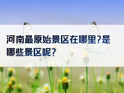 河南最原始景区在哪里？是哪些景区呢？