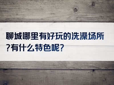 聊城哪里有好玩的洗澡场所？有什么特色呢？
