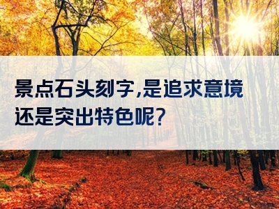 景点石头刻字，是追求意境还是突出特色呢？