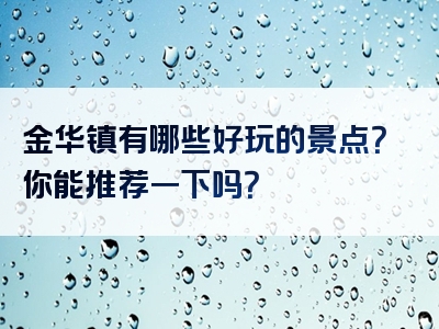 金华镇有哪些好玩的景点？你能推荐一下吗？