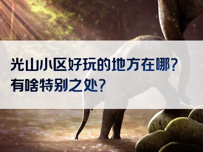 光山小区好玩的地方在哪？有啥特别之处？
