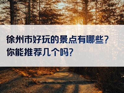 徐州市好玩的景点有哪些？你能推荐几个吗？
