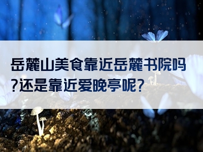 岳麓山美食靠近岳麓书院吗？还是靠近爱晚亭呢？