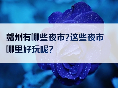 赣州有哪些夜市？这些夜市哪里好玩呢？