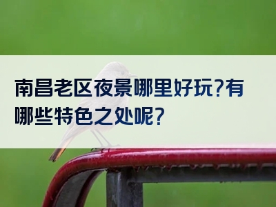 南昌老区夜景哪里好玩？有哪些特色之处呢？
