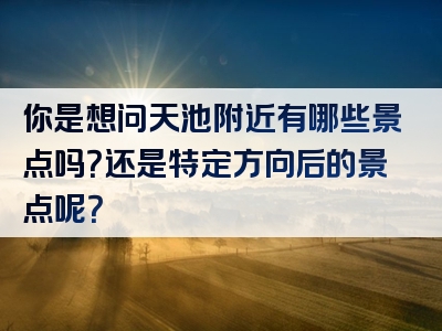 你是想问天池附近有哪些景点吗？还是特定方向后的景点呢？