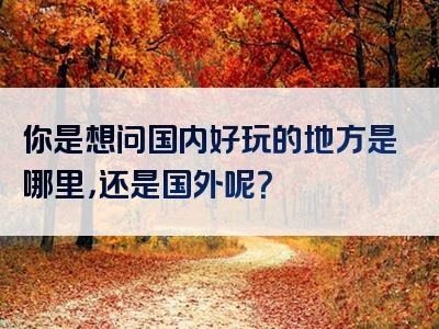 你是想问国内好玩的地方是哪里，还是国外呢？