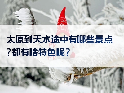太原到天水途中有哪些景点？都有啥特色呢？