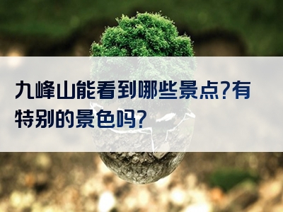 九峰山能看到哪些景点？有特别的景色吗？