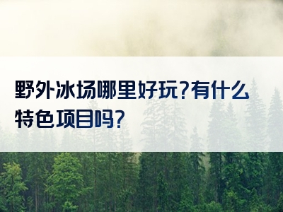 野外冰场哪里好玩？有什么特色项目吗？