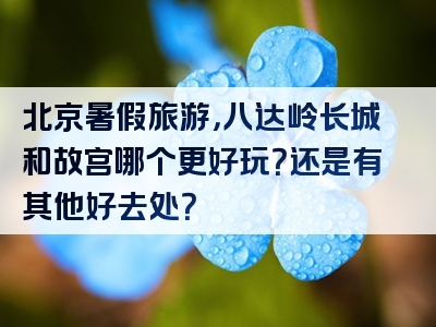 北京暑假旅游，八达岭长城和故宫哪个更好玩？还是有其他好去处？