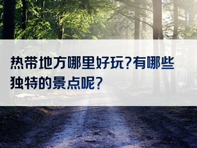 热带地方哪里好玩？有哪些独特的景点呢？