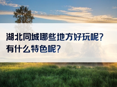 湖北同城哪些地方好玩呢？有什么特色呢？