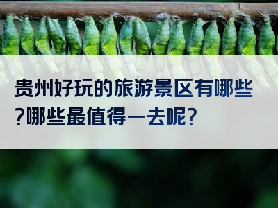 贵州好玩的旅游景区有哪些？哪些最值得一去呢？