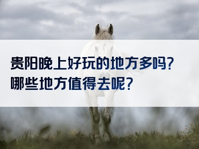 贵阳晚上好玩的地方多吗？哪些地方值得去呢？