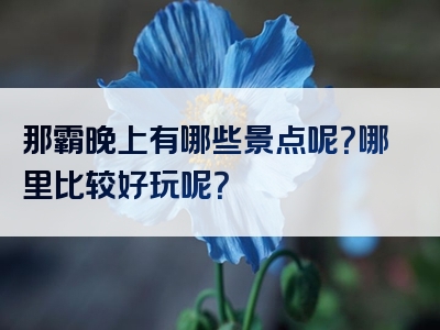 那霸晚上有哪些景点呢？哪里比较好玩呢？