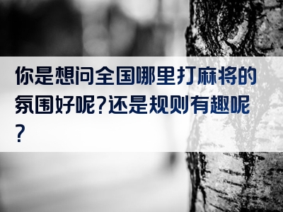 你是想问全国哪里打麻将的氛围好呢？还是规则有趣呢？