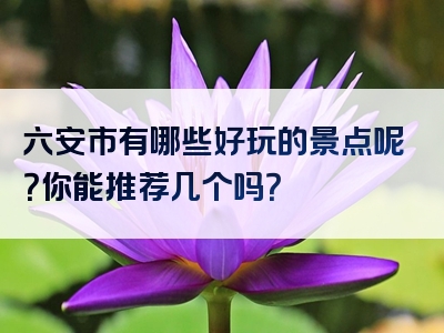 六安市有哪些好玩的景点呢？你能推荐几个吗？