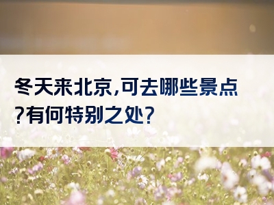冬天来北京，可去哪些景点？有何特别之处？
