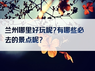 兰州哪里好玩呢？有哪些必去的景点呢？