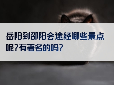 岳阳到邵阳会途经哪些景点呢？有著名的吗？