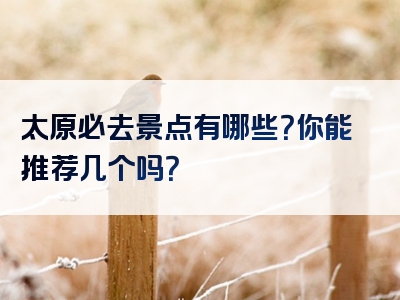 太原必去景点有哪些？你能推荐几个吗？